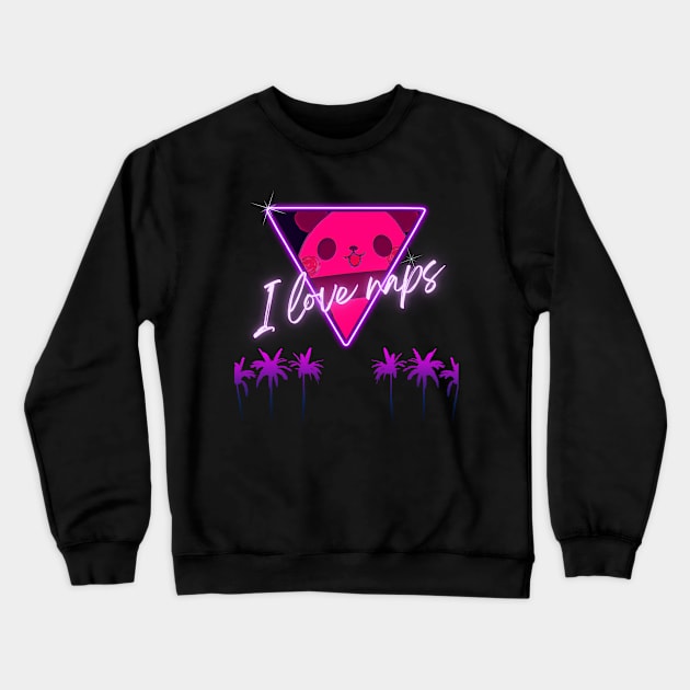 Cute Panda Cyberpunk - I Love Naps - Kawaii Panda #12 Crewneck Sweatshirt by Suga Collection